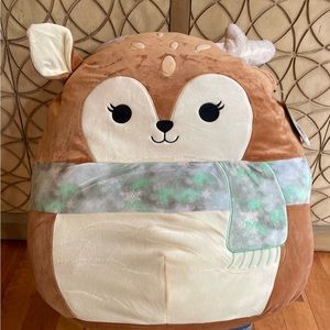 Squishmallow 24” Dawn the Fawn with Scarf NWT Deer